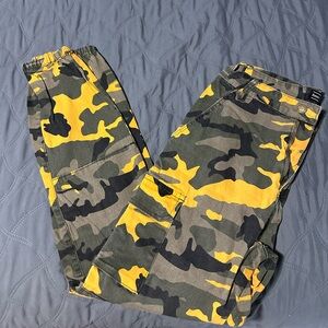Camouflage Pants with Yellow Highlights